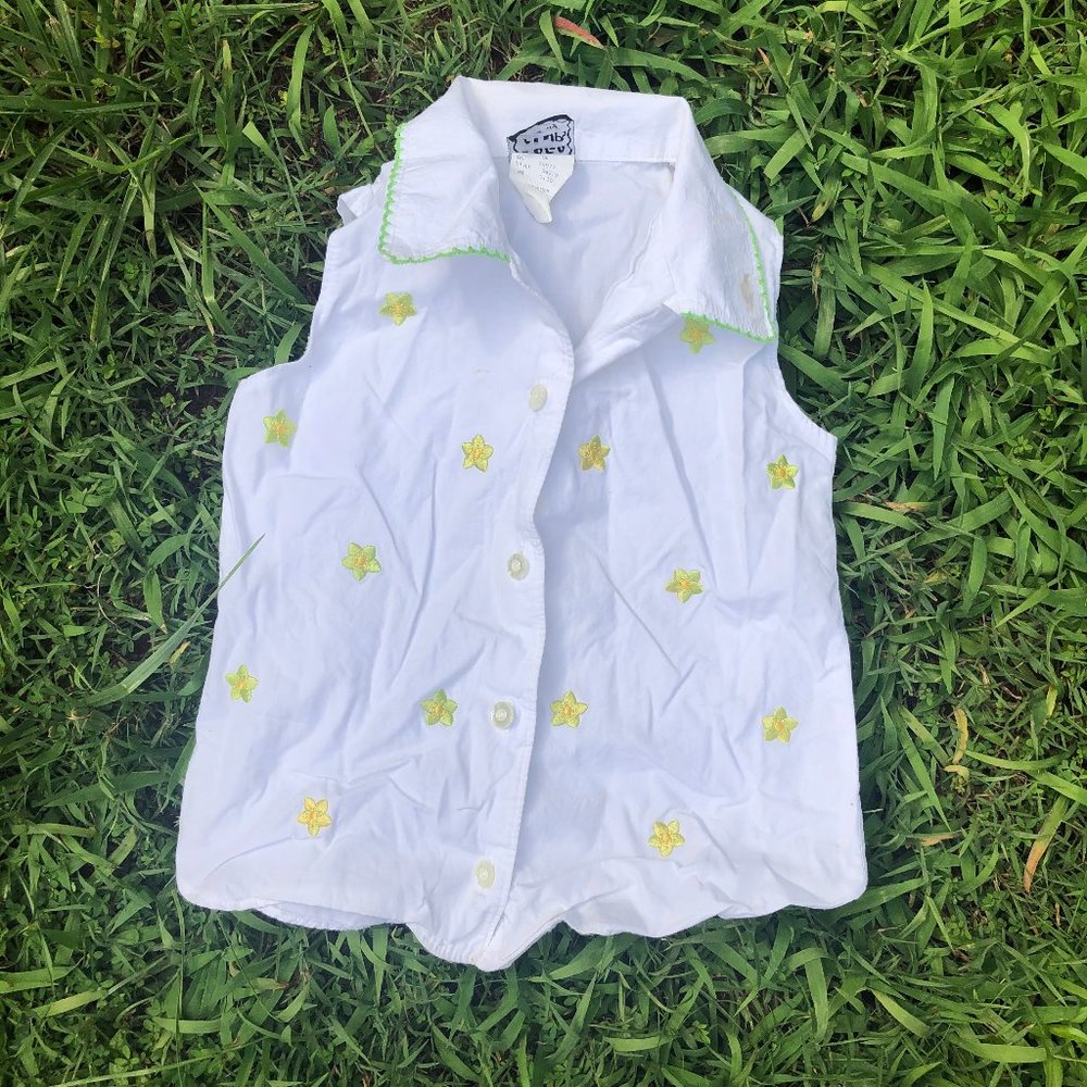 Green Flower Tank Blouse